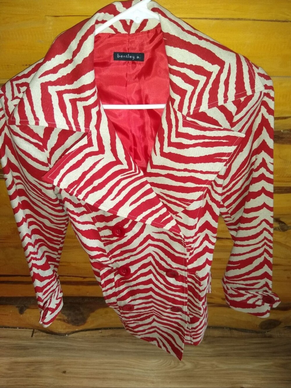 Bentley A. Red Zebra Peacoat Jacket